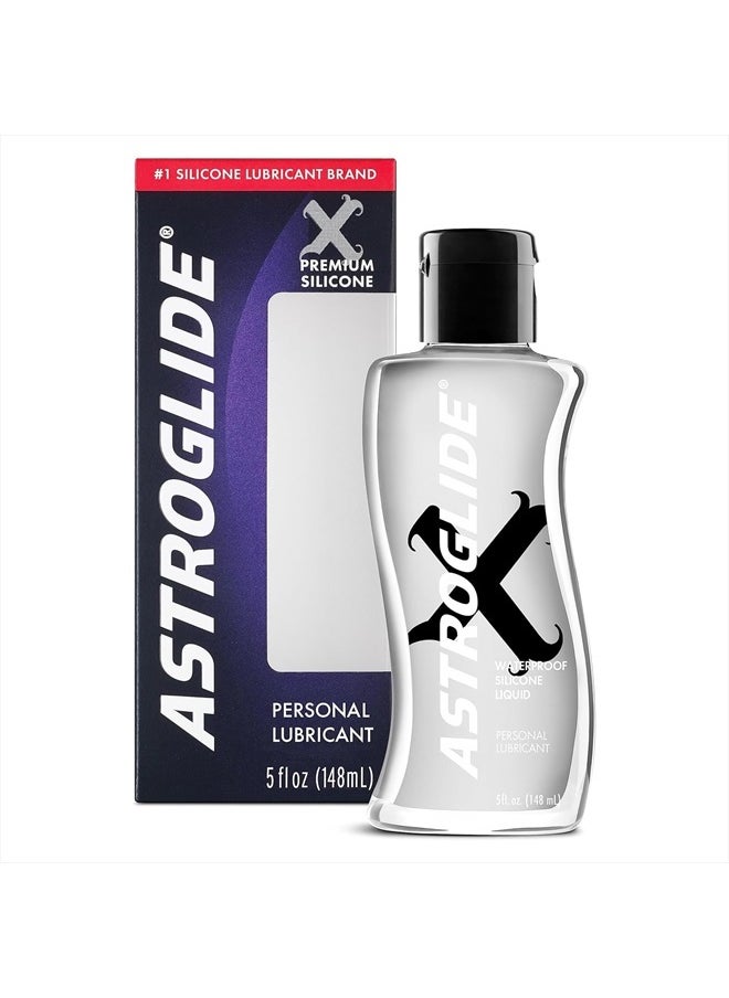 ASTROGLIDE Silicone Lube (5oz), X Premium Personal Lubricant, Extra Long-Lasting Silky Lube, Waterproof  - Image 1