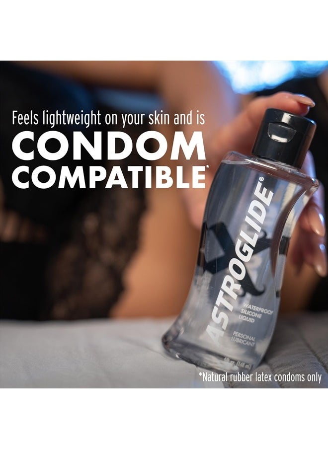 ASTROGLIDE Silicone Lube (5oz), X Premium Personal Lubricant, Extra Long-Lasting Silky Lube, Waterproof  - Image 4