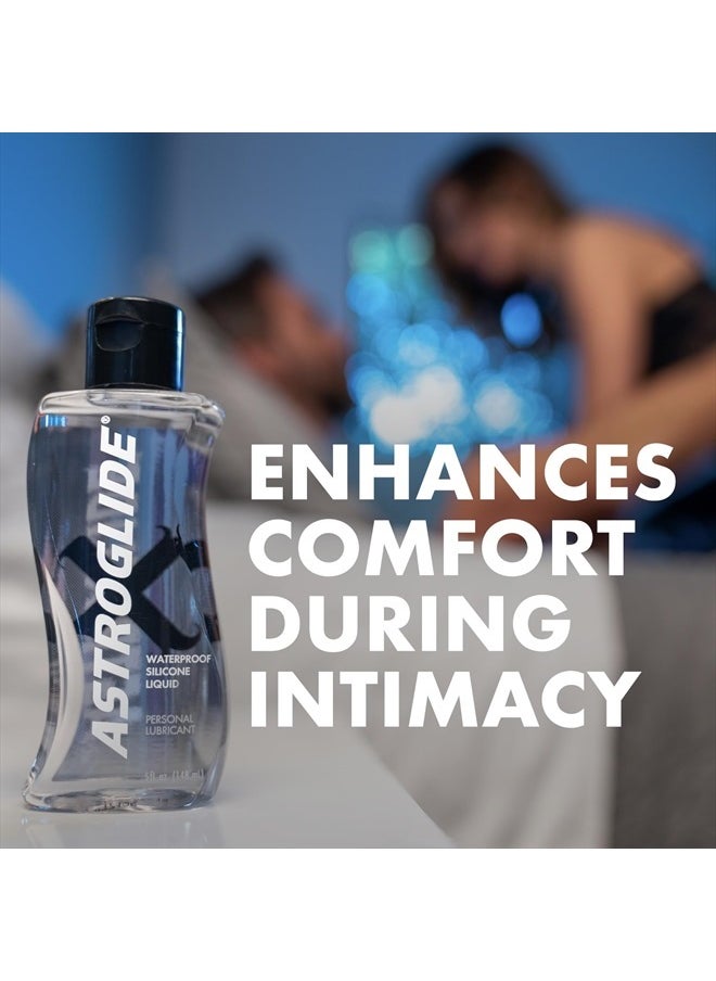 ASTROGLIDE Silicone Lube (5oz), X Premium Personal Lubricant, Extra Long-Lasting Silky Lube, Waterproof  - Image 3