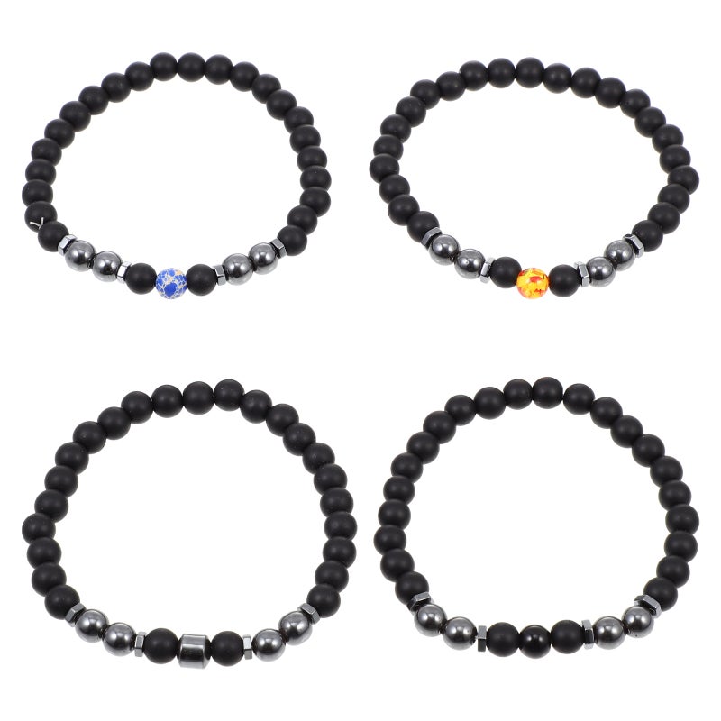 8 pcs Hematite Anklet Antianxiety Anklet Anti-swelling Anklet Black - Image 1