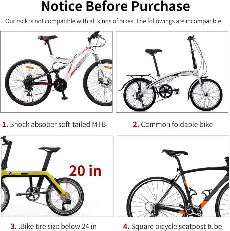 West Biking Adjustable Rear Bike Rack Pannier Rack - 50 KG Load Capacity - Image 5