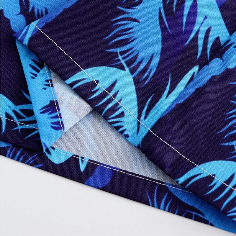 KYKU Mens Hawaiian Shirts Funny Summer Beach Slim Fit Tropical Shirt Blue - Image 5