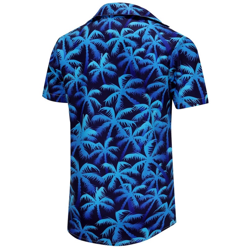 KYKU Mens Hawaiian Shirts Funny Summer Beach Slim Fit Tropical Shirt Blue - Image 4
