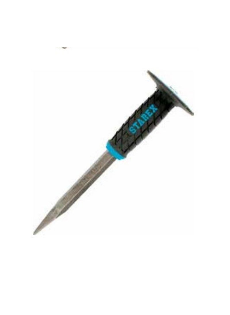 Starex Chisel Stoning 8"(200mm)x18mm Pointed Sandy Finish CRV Grey Grip