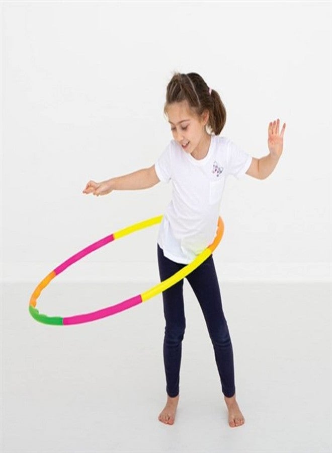 A1VK Rainbow Colours Hoola Hoop Ring for Kids and Adults. (6 Hoop to Join) Adjustable (Multicolour) - Image 1