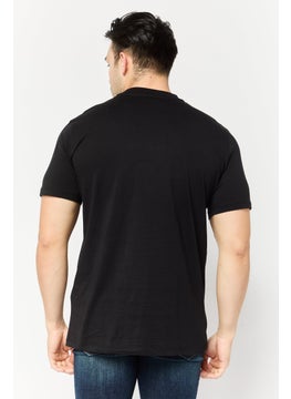 LAMBORGHINI Men Crew Neck Short Sleeves Brand Logo T-shirt, Black  - Image 4