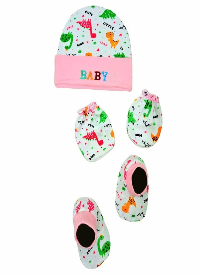 First Kick New Born Security Baby Blanket Hooded Embroided Wearable Wrapper Baby Sleeping Bag Pack Of 1 Blanket, 2 Caps, 2 Mitten Sets, 2 Bootie Sets, Pink - Image 4