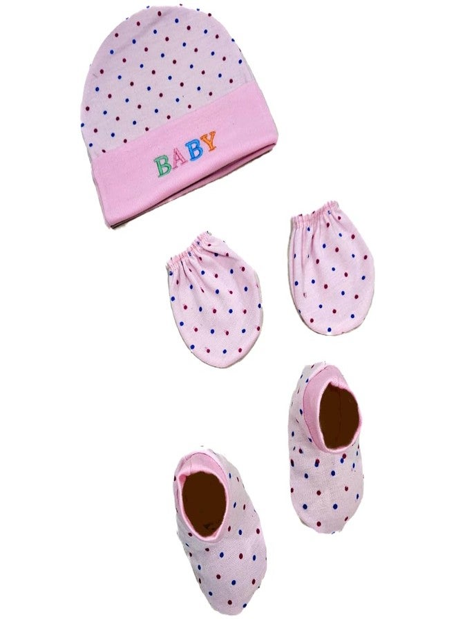 First Kick New Born Security Baby Blanket Hooded Embroided Wearable Wrapper Baby Sleeping Bag Pack Of 1 Blanket, 2 Caps, 2 Mitten Sets, 2 Bootie Sets, Pink - Image 5