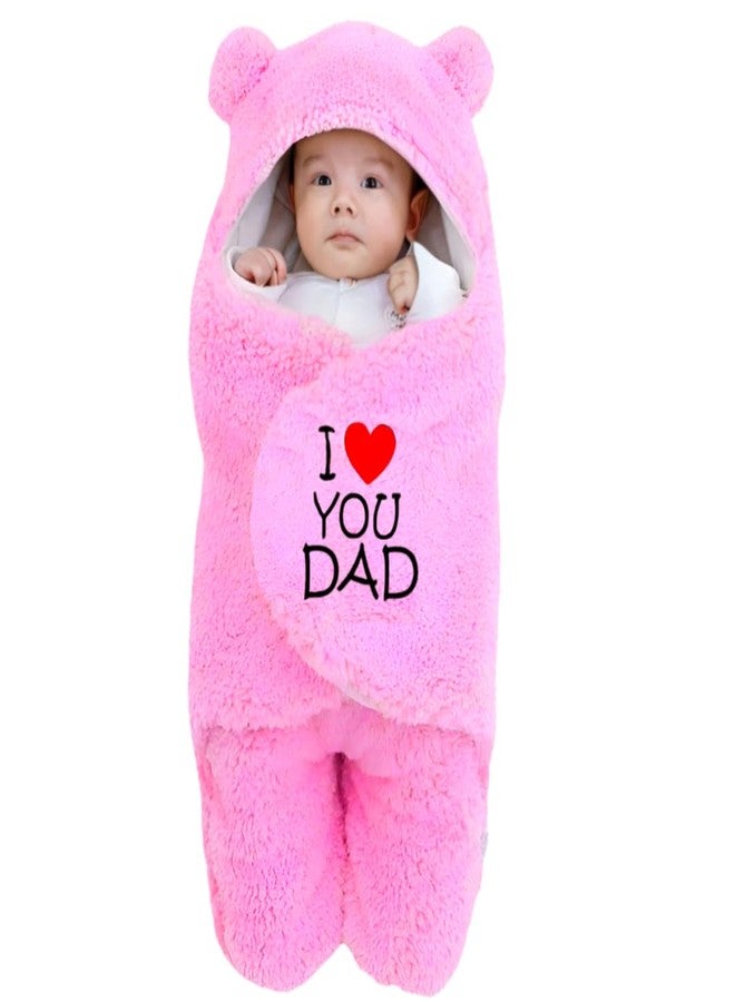 First Kick New Born Security Baby Blanket Hooded Embroided Wearable Wrapper Baby Sleeping Bag Pack Of 1 Blanket, 2 Caps, 2 Mitten Sets, 2 Bootie Sets, Pink - Image 3