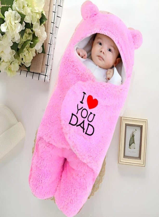 First Kick New Born Security Baby Blanket Hooded Embroided Wearable Wrapper Baby Sleeping Bag Pack Of 1 Blanket, 2 Caps, 2 Mitten Sets, 2 Bootie Sets, Pink - Image 2