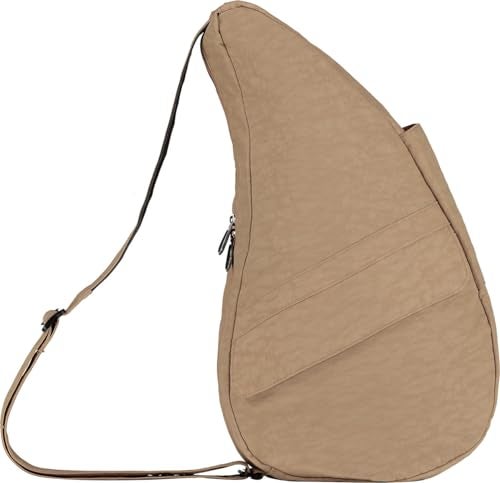 AmeriBag 19" Nylon Ergonomic Crossbody Sling Healthy Back Bag for Everyday Use, Travel & Walking Comfort (Taupe) - Image 2