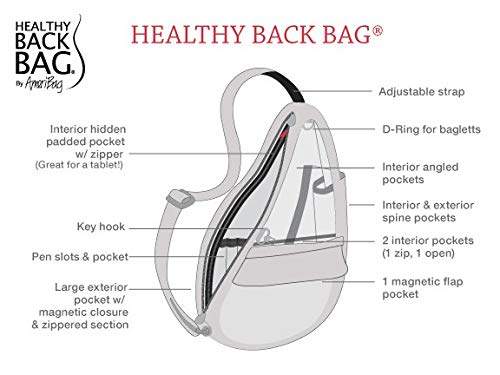 AmeriBag 19" Nylon Ergonomic Crossbody Sling Healthy Back Bag for Everyday Use, Travel & Walking Comfort (Taupe) - Image 5