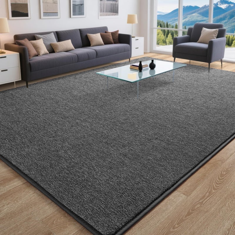 Tepook Soft Area Rug for Living Room Bedroom, 5x7 Dark Grey Rug Memory Foam Carpets, Washable Modern Indoor Non-Slip Minimalist Shag Rugs for Boys Girls Room Dorm Home Decor - Image 3