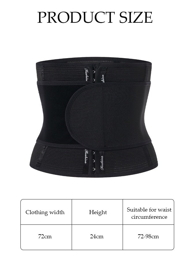 DUNISO Women Waist Belt Trainer，Adjustable Sports Waist Support Power Waist Belt，Breathable and Comfortable Slimming Belly Band Shaper for Women，Used for Slimming, Shaping, and Postpartum Repair，XL，Black - Image 2