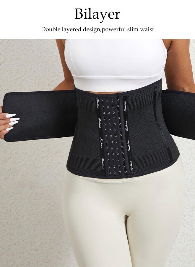 DUNISO Women Waist Belt Trainer，Adjustable Sports Waist Support Power Waist Belt，Breathable and Comfortable Slimming Belly Band Shaper for Women，Used for Slimming, Shaping, and Postpartum Repair，XL，Black - Image 5