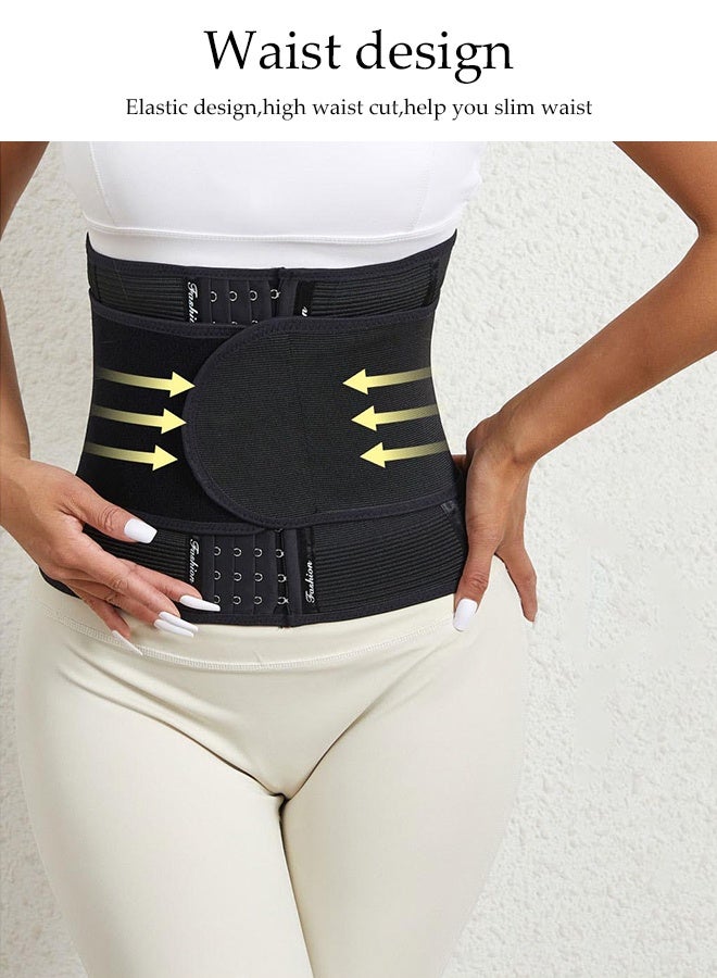 DUNISO Women Waist Belt Trainer，Adjustable Sports Waist Support Power Waist Belt，Breathable and Comfortable Slimming Belly Band Shaper for Women，Used for Slimming, Shaping, and Postpartum Repair，XL，Black - Image 4