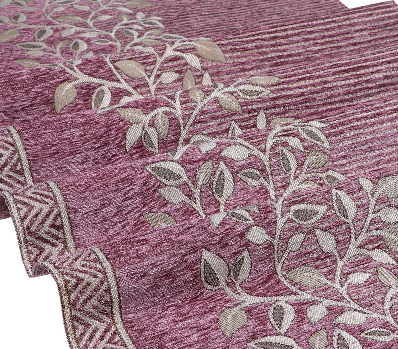 Nendle Superior Velvet Floral Sofa Mat 7 Seater Set Cover Durable Protector for Living Room Sofa Set 4+3, Suitable for L Shape, Sectional and U Shape Sofa (Pink, Pack of 2) - Image 2