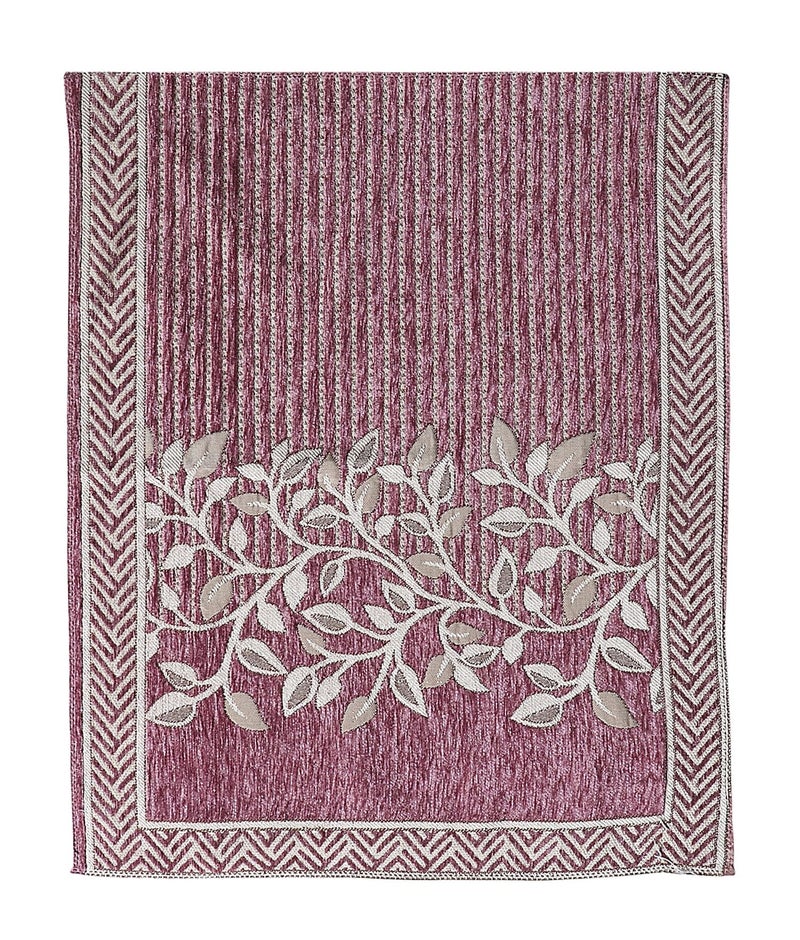 Nendle Superior Velvet Floral Sofa Mat 7 Seater Set Cover Durable Protector for Living Room Sofa Set 4+3, Suitable for L Shape, Sectional and U Shape Sofa (Pink, Pack of 2) - Image 3