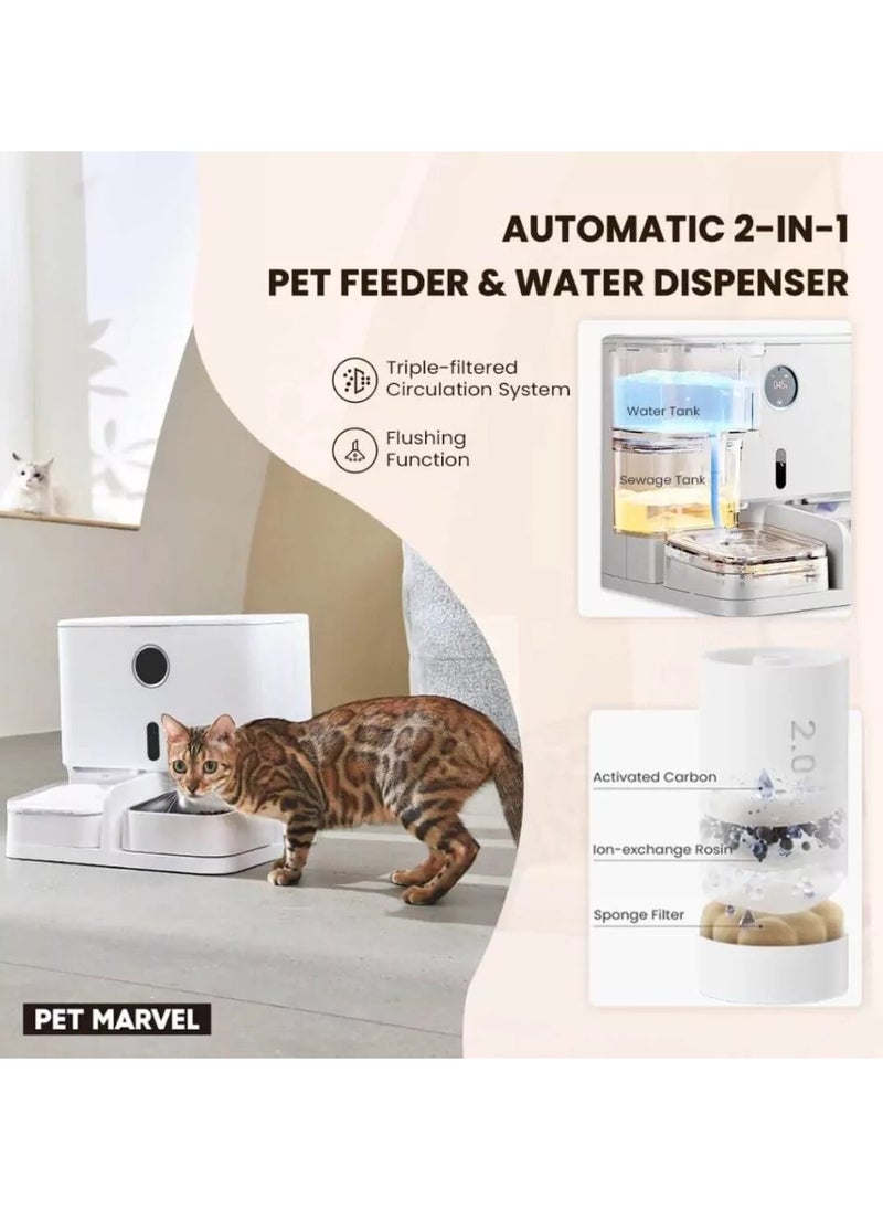 Pet Marvel 2 In 1 Pet Feeder and Water Dispenser