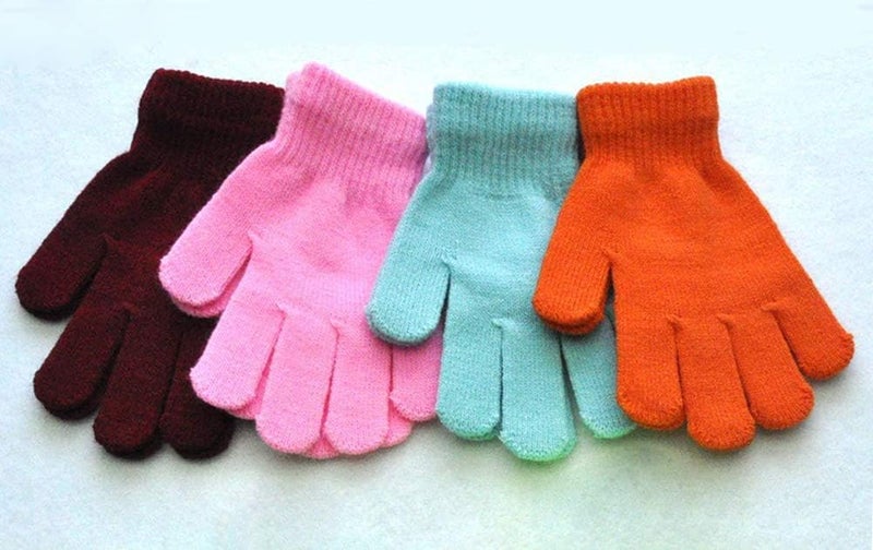 BaiX Boys and Girls Warm Winter Knitted Writing Gloves, 5-12 Years Old - Image 2