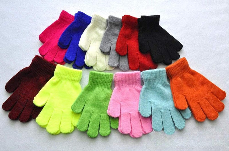 BaiX Boys and Girls Warm Winter Knitted Writing Gloves, 5-12 Years Old - Image 3