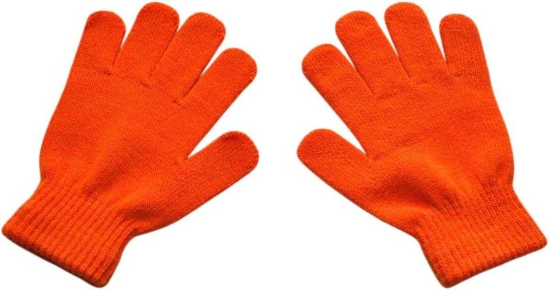 BaiX Boys and Girls Warm Winter Knitted Writing Gloves, 5-12 Years Old - Image 1