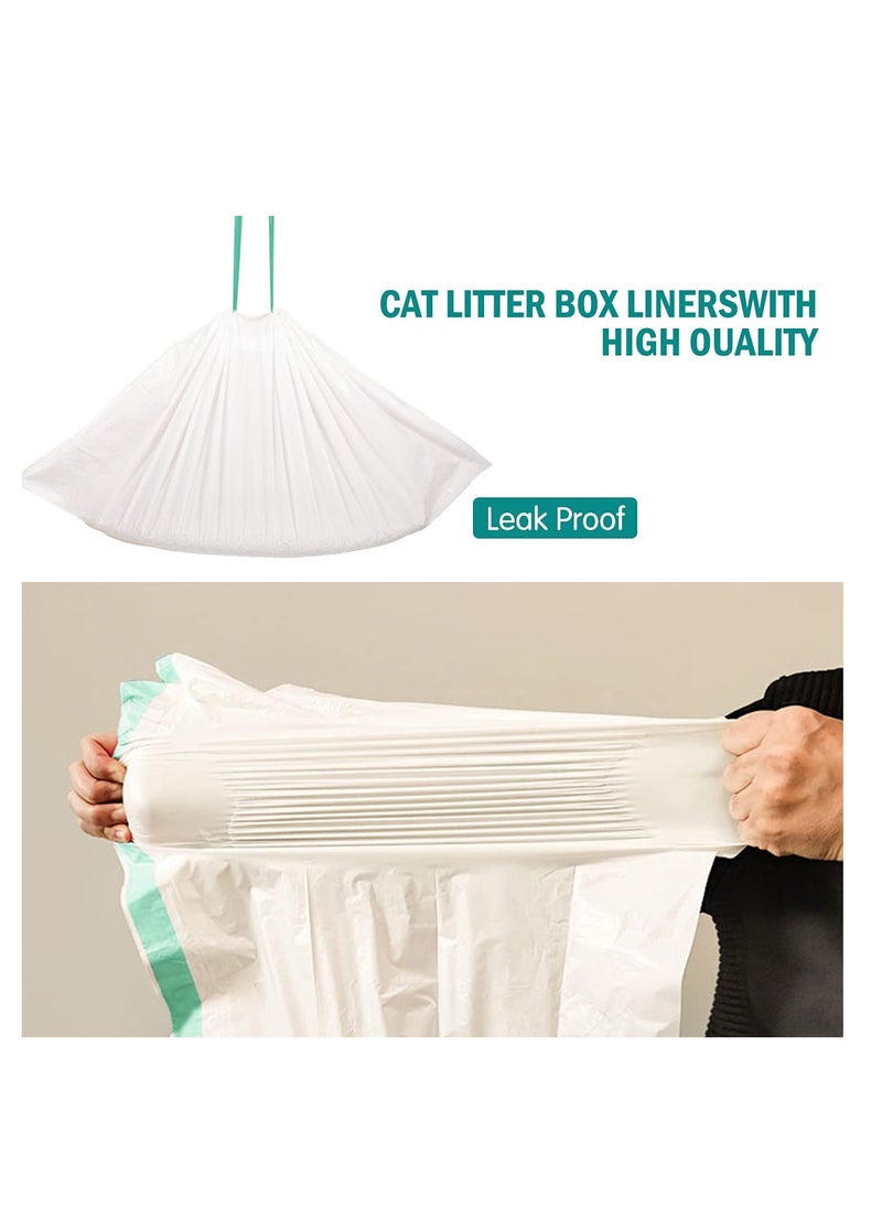 ECVV - ECVV 2 Roll Cat Litter Box Liners Disposable Bags with Drawstring for Cat Kitty Pet Waste Litter Box Bag, Extra-Thick Scratch Resistant (L) - Image 1