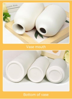ليوكور مجموعة مزهريات سيراميك بيضاء 3 لديكور منزل المزرعة، مزهرية صغيرة حديثة بوهو  - Image 5