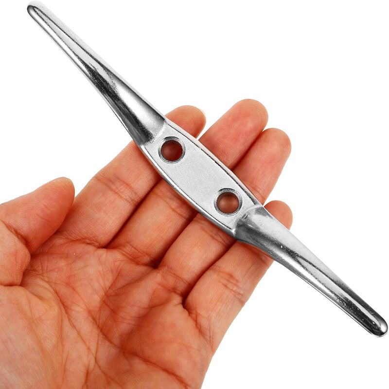 SOLUSTRE 2pcs Stainless Steel Flagpole Cleat Hook for Portable Truck Flag Poles, 6-inch Mounting Bracket for Outdoor Garden Flagpole Rope Fixing - Image 4