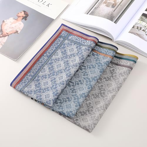 HOULIFE Hankerchieves Men, Cotton Men’s Handkerchiefs, Soft Cotton Hankies (Mixed-3 PCS) - Image 3