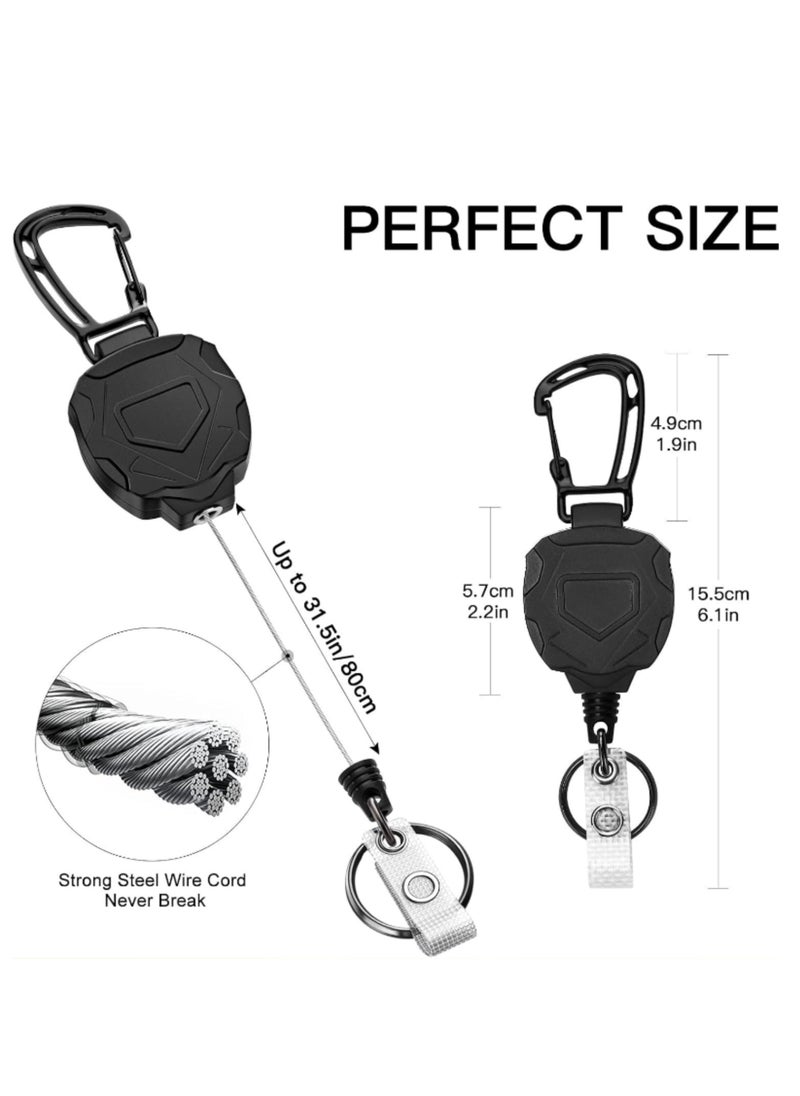 KeyChain with ID Badge Holder | Retractable Clip, Durable Lanyard, Vertical Card Holder, Secure Key Ring for Work, Office, Travel, Conferences