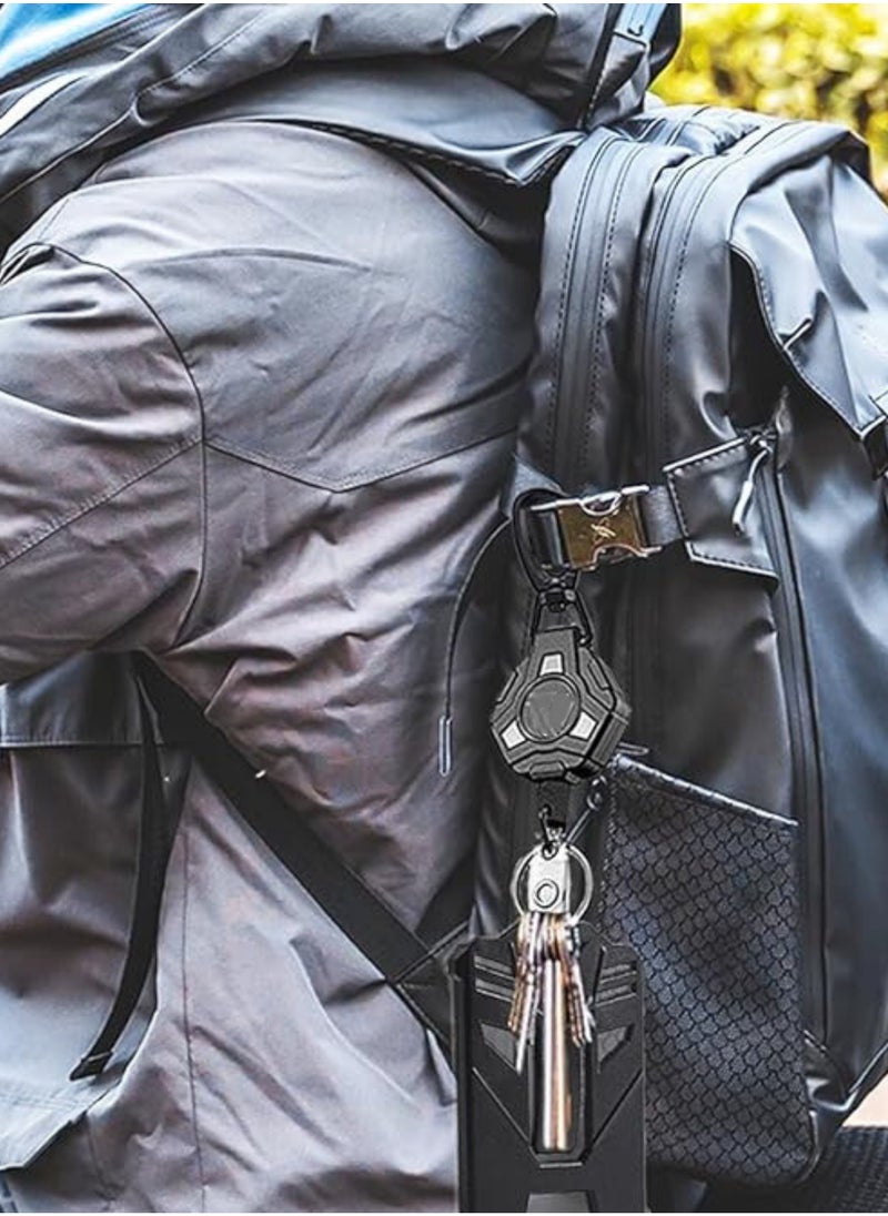 KeyChain with ID Badge Holder | Retractable Clip, Durable Lanyard, Vertical Card Holder, Secure Key Ring for Work, Office, Travel, Conferences