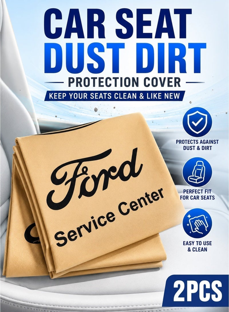 Ford Service Center Disposable Car Seat Cover Set of 2, Universal Vehicle Seat Protector, Dust Dirt Oil Grease Water Resistant Workshop Service Cover, Non Woven Interior Protection for Cars SUVs Vans Pickup Trucks Automotive Maintenance - Image 2