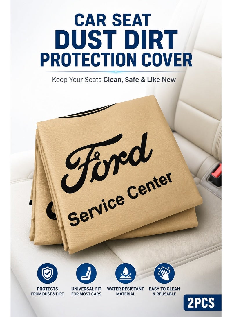 Ford Service Center Disposable Car Seat Cover Set of 2, Universal Vehicle Seat Protector, Dust Dirt Oil Grease Water Resistant Workshop Service Cover, Non Woven Interior Protection for Cars SUVs Vans Pickup Trucks Automotive Maintenance - Image 1