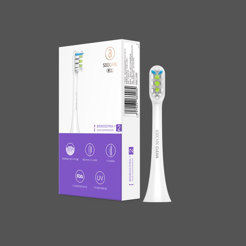 SOOCAS Universal Oral Cleaning Electric Toothbrush Head 3D Replaceable Brush Heads for Soocas X1 X3 X5 Electric Toothbrush 2pcs - Image 4