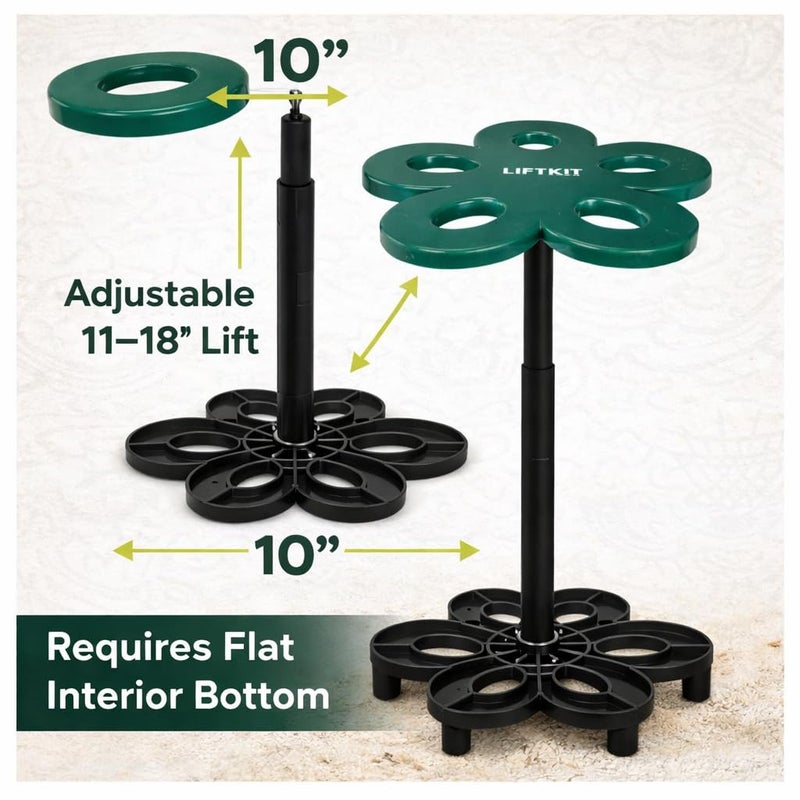 Lift Kit Planter Insert Tall Column Plant Riser Fill Bottom of Tall Flower Pots and Large Plant Containers | Indoor and Outdoor (11-17" Rise, 10" Base, 10" Top) - Image 3