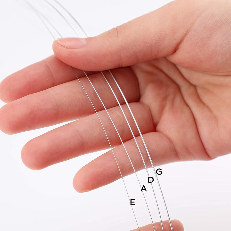Device Of Urban Infotech أوتار كمان 4/4 مجموعة كاملة من أوتار الكمان (G D A E) 4 أوتار كلاسيكية فضية مع نواة فولاذية ورأس كروي مطلي بالنيكل بديل لأوتار الكمان - Image 2