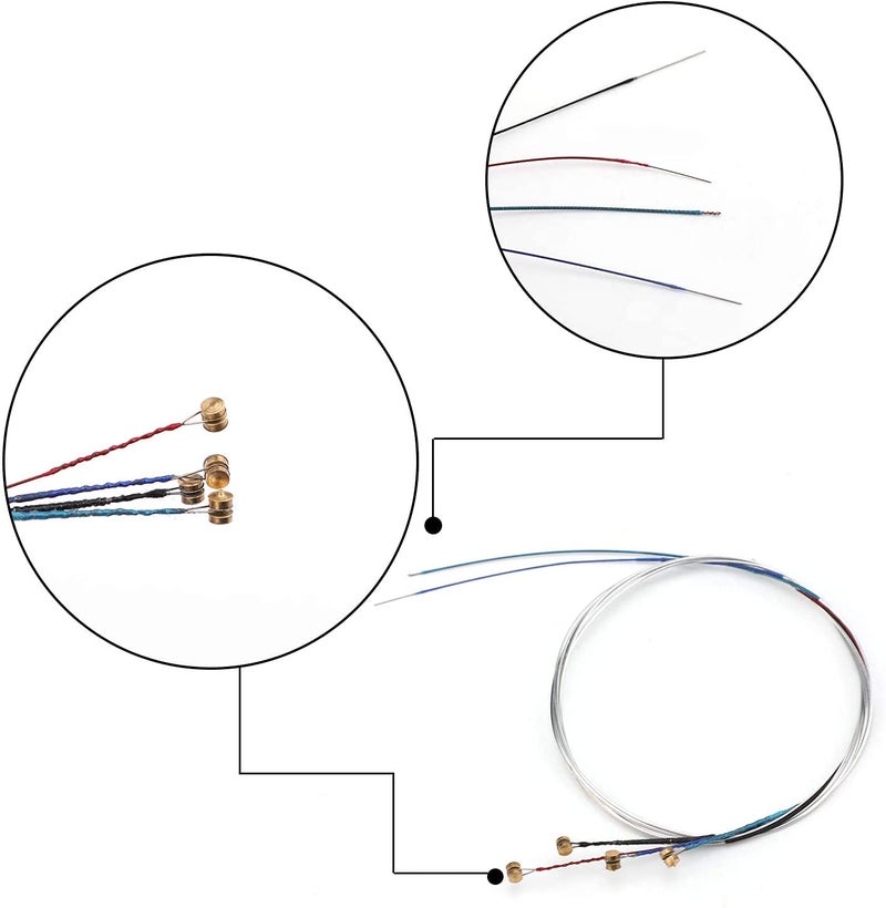 Device Of Urban Infotech أوتار كمان 4/4 مجموعة كاملة من أوتار الكمان (G D A E) 4 أوتار كلاسيكية فضية مع نواة فولاذية ورأس كروي مطلي بالنيكل بديل لأوتار الكمان - Image 3