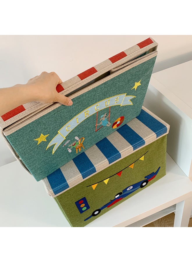 Eco-friendly Washable Folding Fabric Storage Box With Lid Children's Circus Cartoon Storage Box Clothes Odorless Storage Box - Image 4