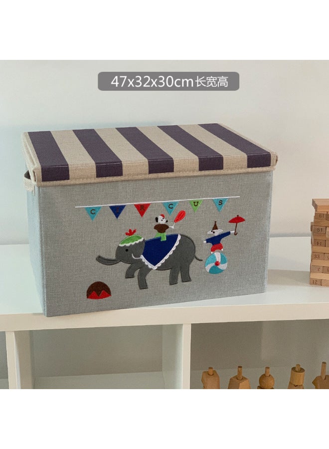Eco-friendly Washable Folding Fabric Storage Box With Lid Children's Circus Cartoon Storage Box Clothes Odorless Storage Box - Image 1