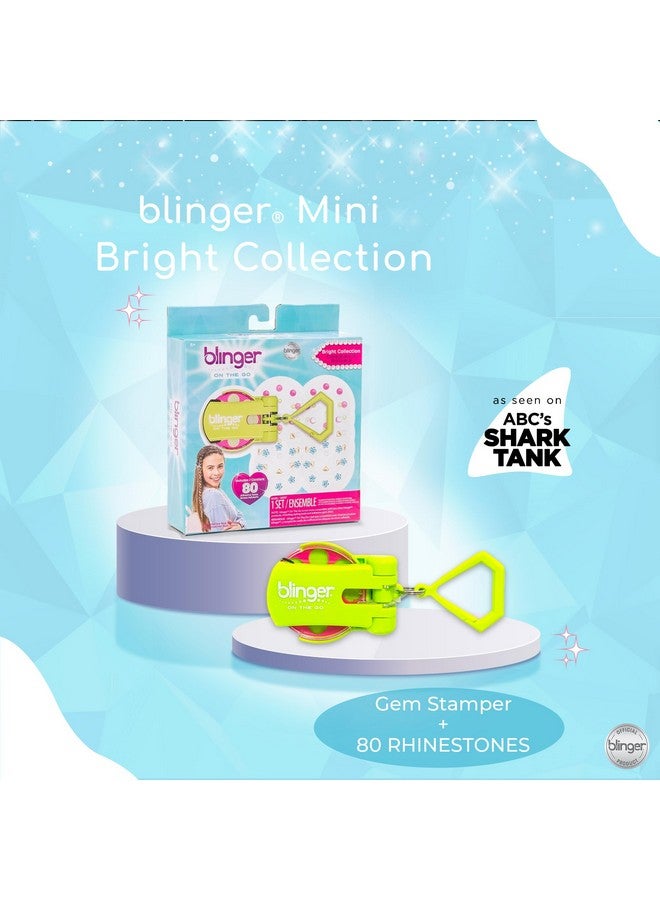 Blinger blinger On The Go Mini Starter Kit - Bright (Lime Green) | 80 Rhinestones | Hair Styling Tool | Hair-Safe - Bling in Brush Out - Image 2