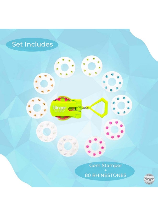 Blinger blinger On The Go Mini Starter Kit - Bright (Lime Green) | 80 Rhinestones | Hair Styling Tool | Hair-Safe - Bling in Brush Out - Image 4