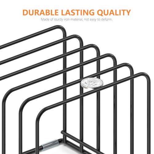 KORRTFID Kitchen Cabinet Organizer, Steel Cookware Holder, Divided Holder with 5 Slots for Skillets Baking Tray and Chopping Board Rack - Baking Pan Holder Storage (1 PC) - Image 3
