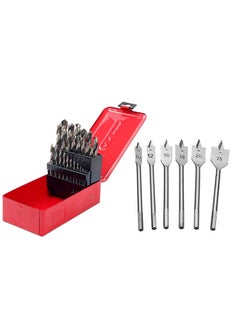 Digital Craft Digital Craft 25PcsSet Twist High Speed Steel Drill Set Drilling Bit Metal Metric Tools 113mm Woodworking Metal Tools 6pcs Flat Wood Drill Bit Set Hex Shank Boring Bit For Wood PCB Plastic Hardwood 