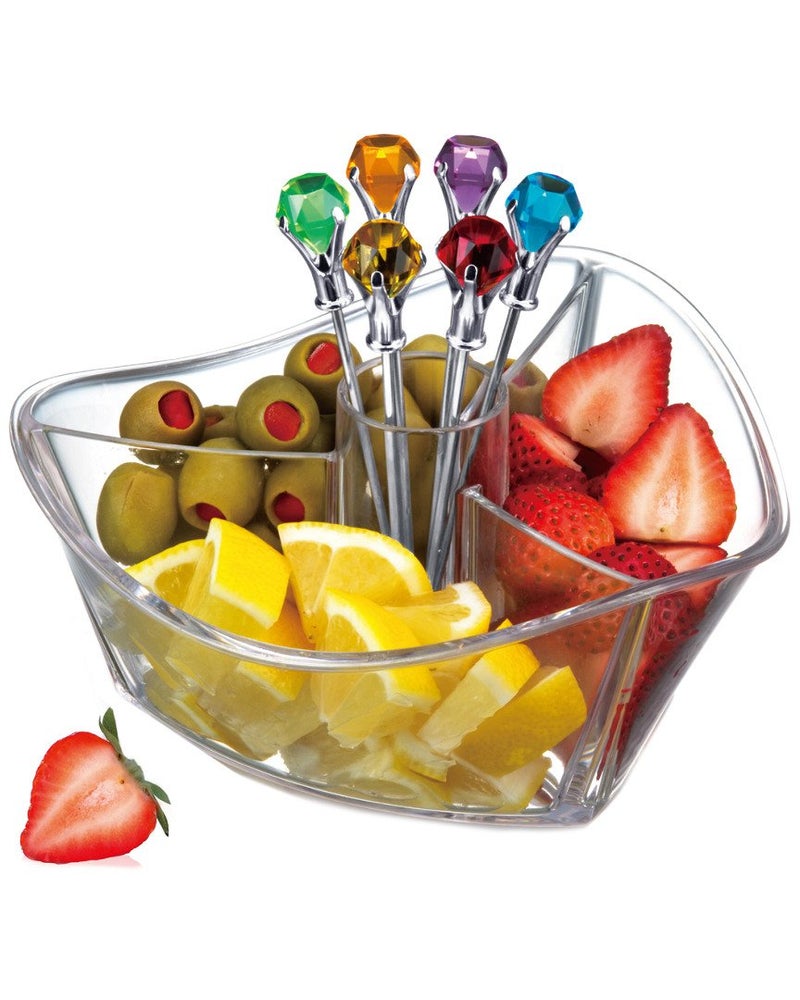 Prodyne GS-7-C HAPPY HOUR Acrylic Garnish Server, Clear - Image 1