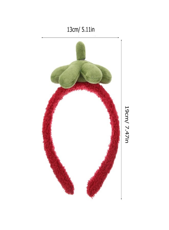 DEARMAMY Cute Strawberry Skincare Headband for Women, Coral Fleece Makeup Headband, Fashionable Spa for Face Washing, Multi-Color, 7.48x5.11x3.93 Inches - Image 2