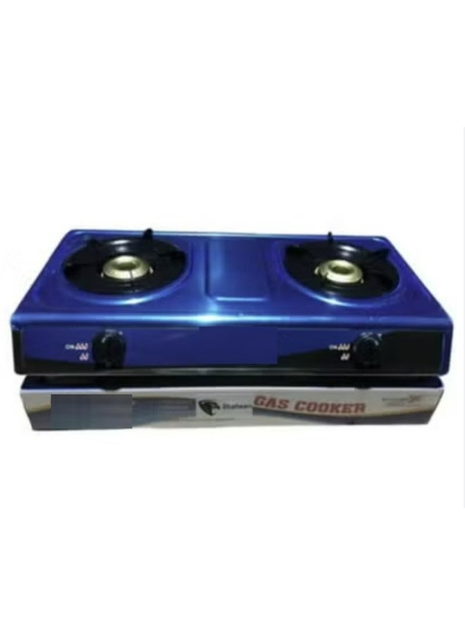 موقد غاز مزدوج الشعلات مصنوع من الفولاذ المقاوم للصدأ ومقابض إشعال