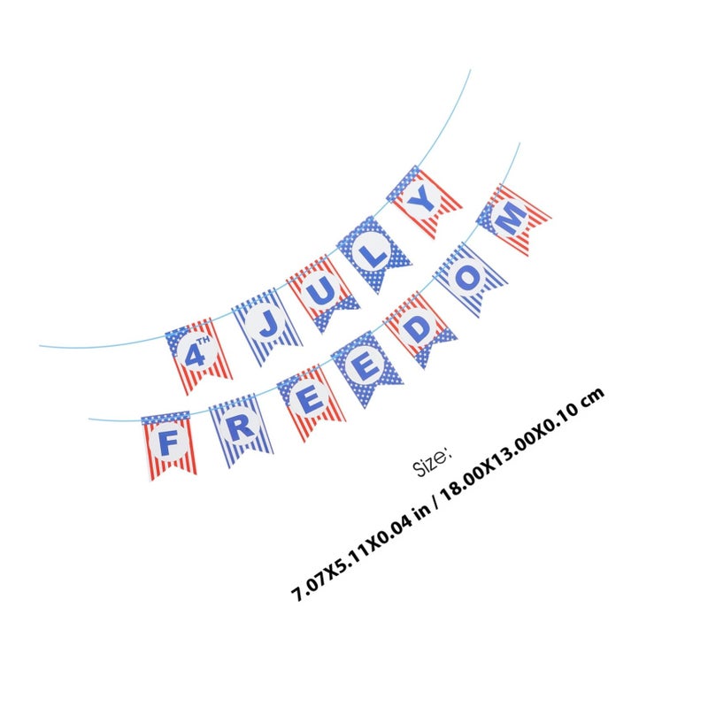 Red White Blue July 4th Patriotic Banner Hanging Ornament For Indoor Mantle Decor Party Photo Background - Image 3