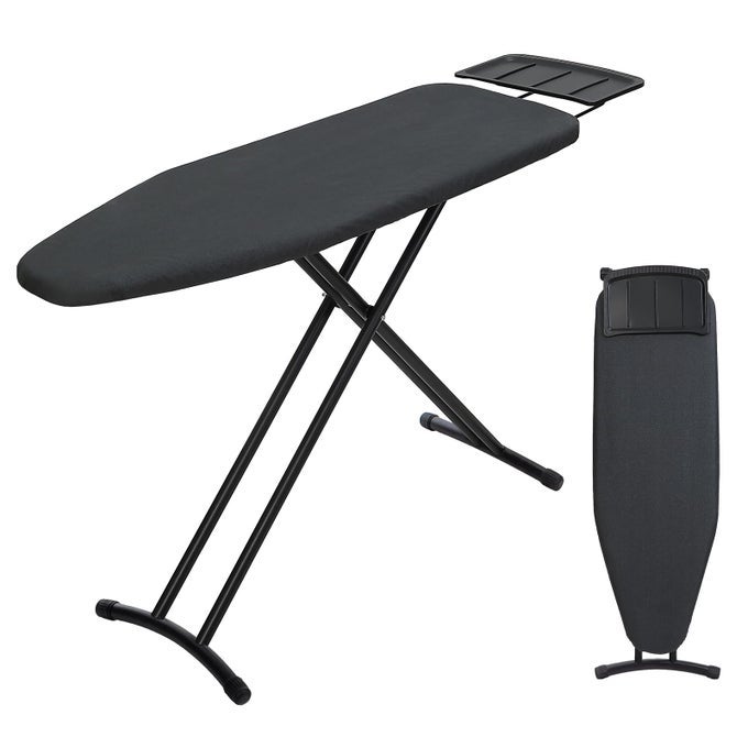 IRONING BOARD 48X15 WIDE HEAVY DUTY FULL SIZE IRON BOARD WITH RETRACTABLE IRON REST STURDY FRAME WITH ULTRA THICK PADDING HEATRESISTANT COVER HEIGHTADJUSTABLE