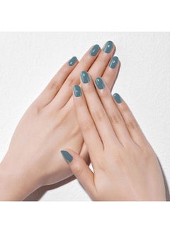 DASHING DIVA Glaze Nail Strips Ocean Bay Works With Any Led Nail Lamp Long Lasting Chip Resistant Semicured Gel Nail Strips Contains 34 Salon Quality Blue Nail Wraps 1 Prep Pad 1 Nail File  - Image 4